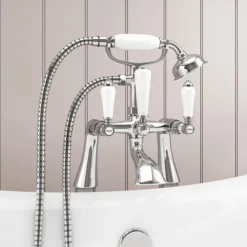 Lancaster Traditional Freestanding Chrome Bath Shower Mixer & Shower Kit -Faucet Shop vic6fs d2