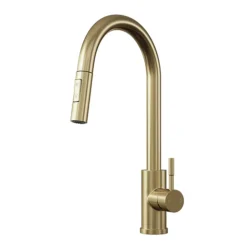 Venice Brushed Brass Kitchen Sink Mixer With Pull-Out Hose And Spray Head 5 Venice Brushed Brass Kitchen Sink Mixer With Pull-Out Hose And Spray Head -Faucet Shop vnksm455 d1