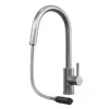 Venice Brushed Steel Kitchen Sink Mixer With Concealed Pull Out Hose And Spray Head