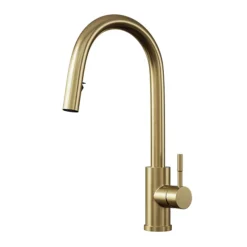 Venice Brushed Brass Kitchen Sink Mixer With Concealed Pull Out Hose And Spray Head -Faucet Shop vnksm459 d1