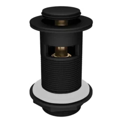 Valencia Matt Black Waterfall Basin Mixer Tap + Waste -Faucet Shop vwft1blk d1