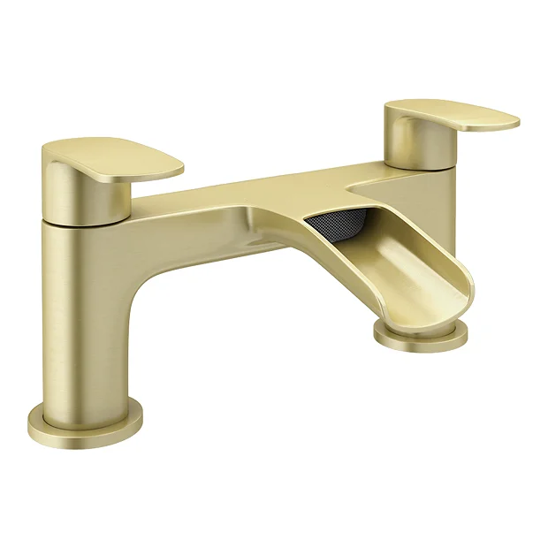 Valencia Brushed Brass Waterfall Bath Filler 2 Valencia Brushed Brass Waterfall Bath Filler - Image 2