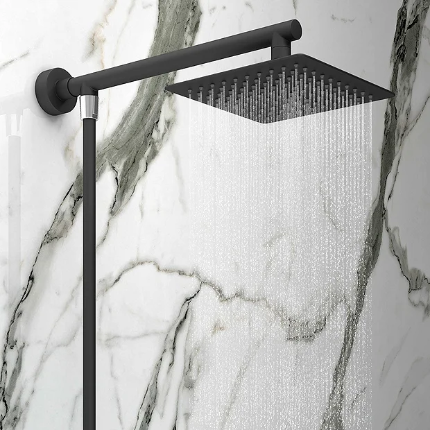 Monza Matt Black Waterfall Bath Shower Mixer Tap Inc. Overhead Rainfall Shower Head 1 Monza Matt Black Waterfall Bath Shower Mixer Tap Inc. Overhead Rainfall Shower Head